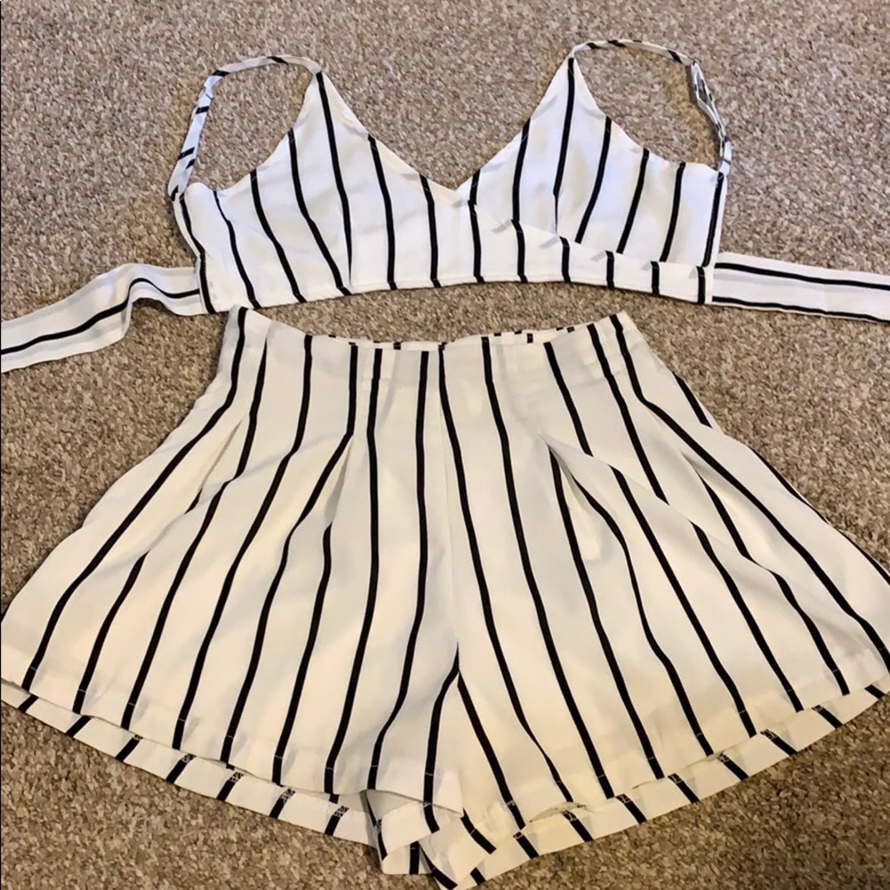 Striped shorts set